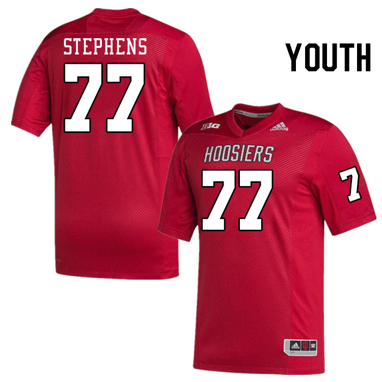 Youth #77 Tyler Stephens Indiana Hoosiers College Football Jerseys Stitched-Crimson